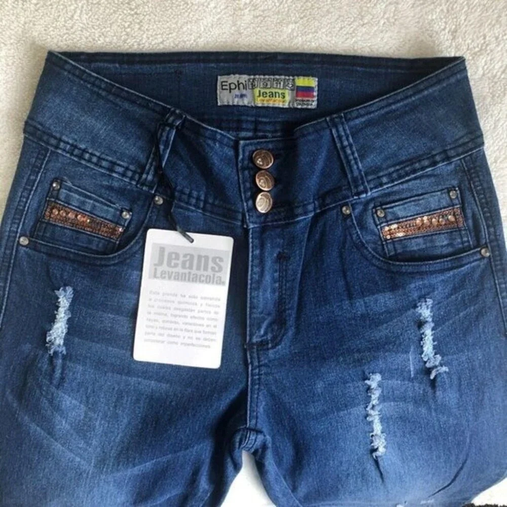 Ephi Jeans Women's Jeans Butt Lifter Technology Embellished Jeans High Waist 31